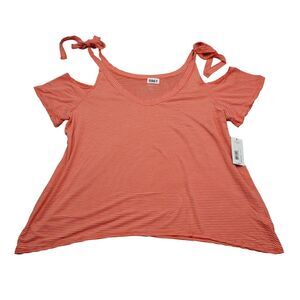 ANA Shirt Womens XL Orange Striped Top Scoop Neck Sleeveless Flowy Top New